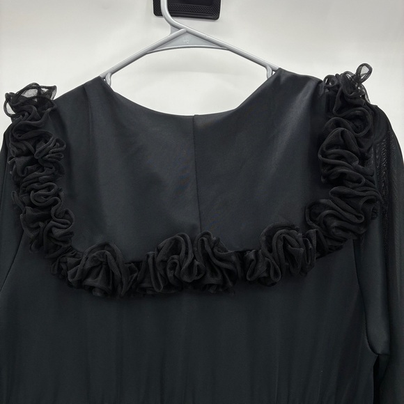 Vintage 1960s Nightgown Loose Jumpsuit Pants Lingerie Old Money Black Medium - Picture 3 of 11